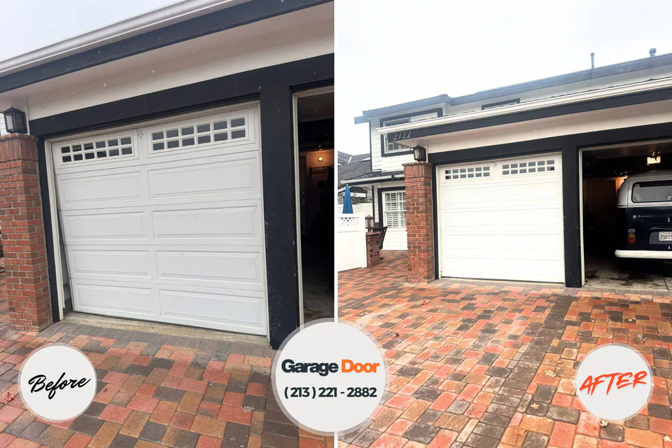 Before and after: garage door repair Monticello, IN